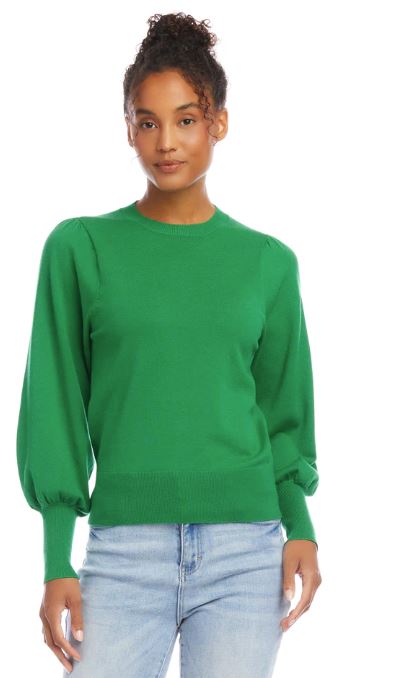 Karen Kane Puff Sleeve Sweater Green