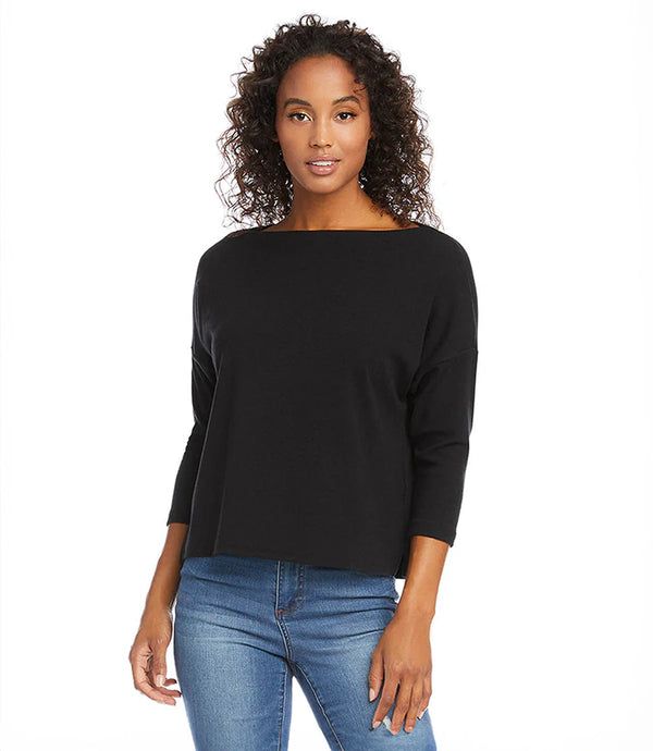 Karen Kane Boatneck Top Black