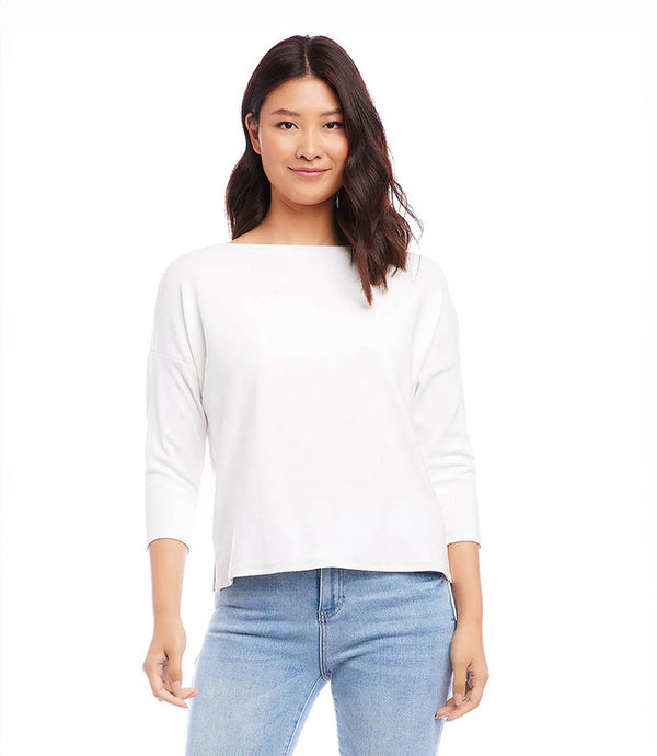 Karen Kane Boatneck Top White