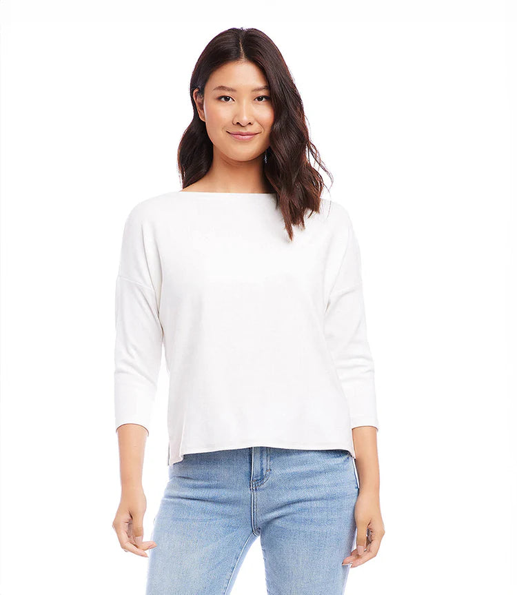 Karen Kane Boatneck Top White
