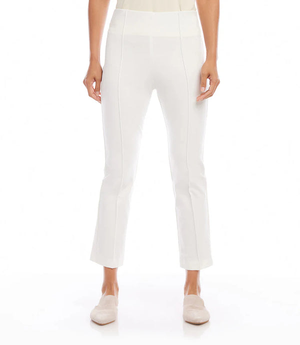 Karen Kane Cropped Pintuck Pants Off White