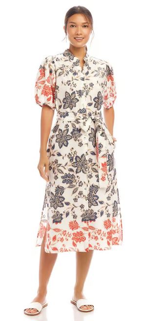 Karen Kane Puff Sleeve Shirtdress Print