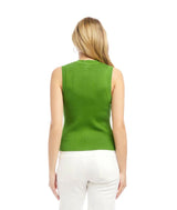 Karen Kane Ribbed Sweater Tank Green