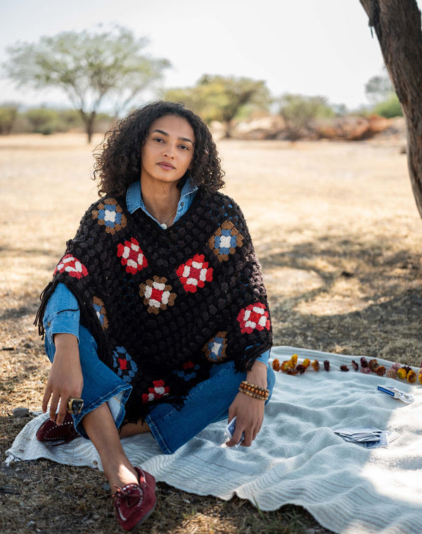 Mersea La Paz Crochet Poncho Multicolor