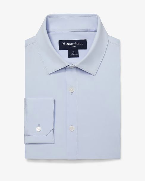Mizzen+Main Leeward Dress Shirt in Light Blue Solid