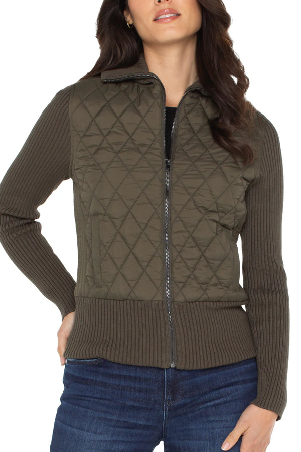 Liverpool Long Sleeve Zip Front Jacket Forest Night