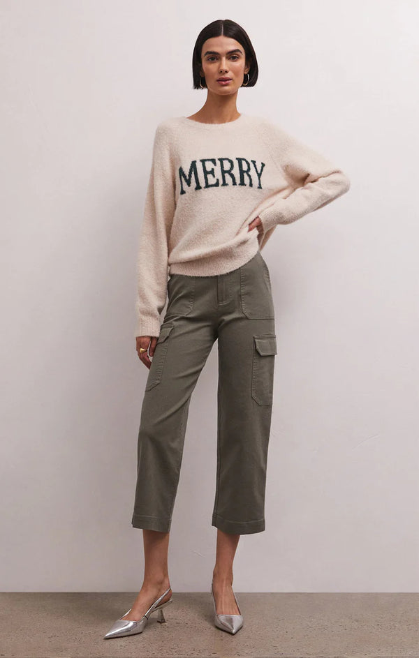 Z Supply Lizzy Merry Sweater Light Oatmeal Heather