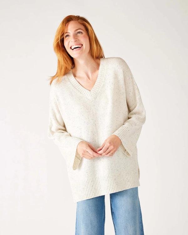 Mersea Montauk V-Neck Sweater Cream