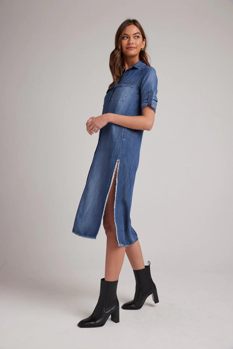 bella dahl maxi shirt dress Bella Dahl Maxi Shirt Dress Dark Ombre Wash