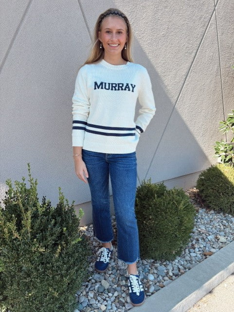 Ellsworth & Ivey Ivory Murray Stripe Crewneck Sweater