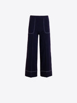 Vilagallo Wide Leg Trousers Navy