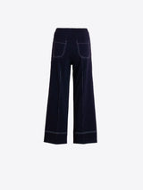 Vilagallo Wide Leg Trousers Navy