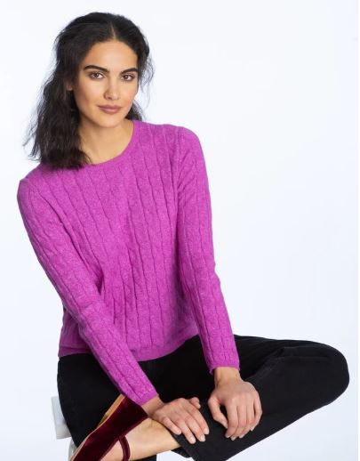 Elliott Lauren Cable Sweater 59919 Orchid
