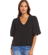 Karen Kane Puff Sleeve Top Black