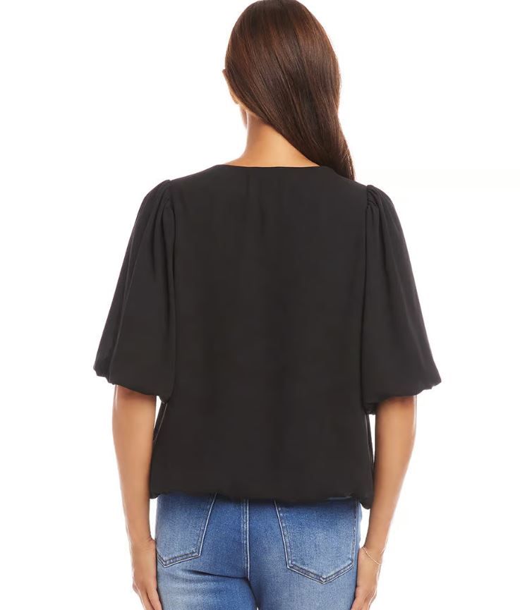 Karen Kane Puff Sleeve Top Black
