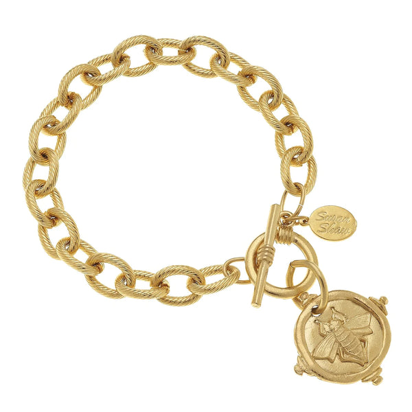 Susan Shaw Queen Bee Intaglio Bracelet Gold
