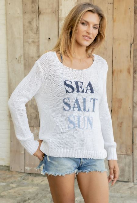 Wooden Ships Sea Salt Sun Crew Cotton Breaker White/Multi