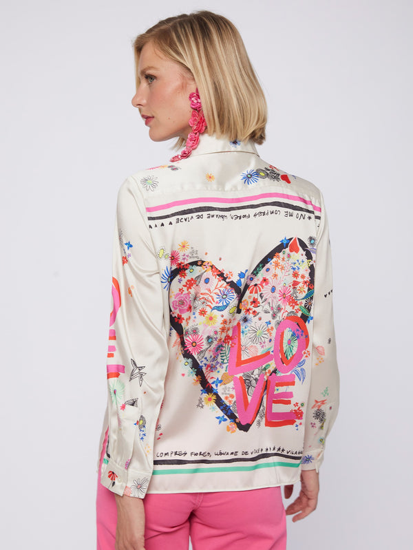 Vilagallo Irina Love Grafitti Shirt Cream