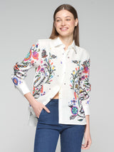 Vilagallo Isa Arbol De La Vida Linen Blouse White