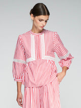 Vilagallo Jolie Raya Poplin Blouse Red