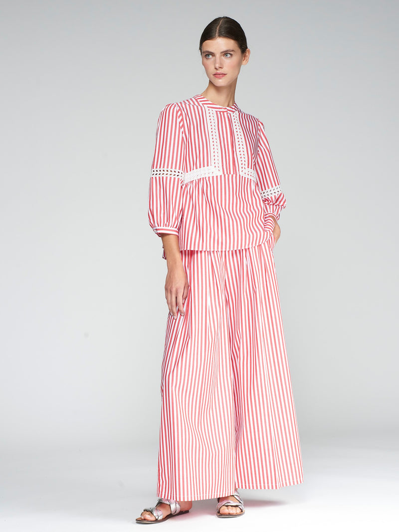 Vilagallo Jolie Raya Poplin Blouse Red