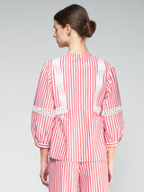 Vilagallo Jolie Raya Poplin Blouse Red