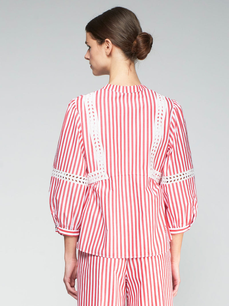 Vilagallo Jolie Raya Poplin Blouse Red