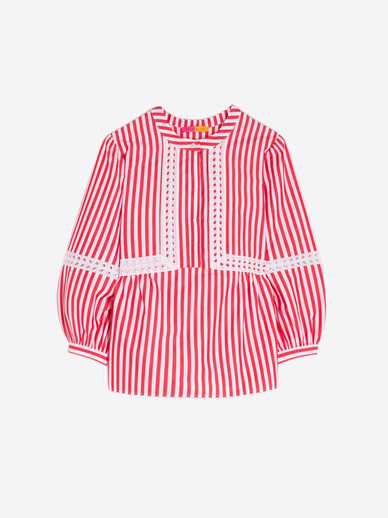 Vilagallo Jolie Raya Poplin Blouse Red