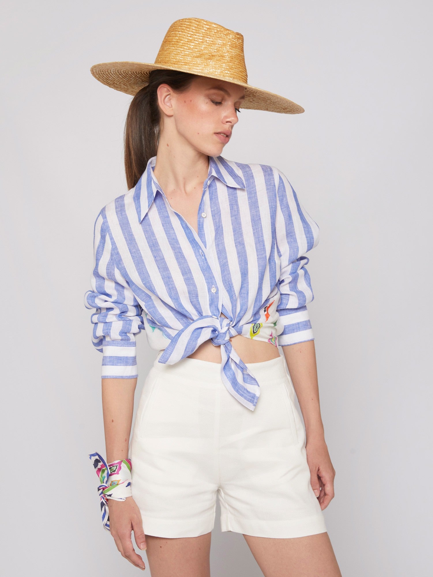 Vilagallo FABIOLA STRIPE Multicolour Striped Round Neck Jumper 31522