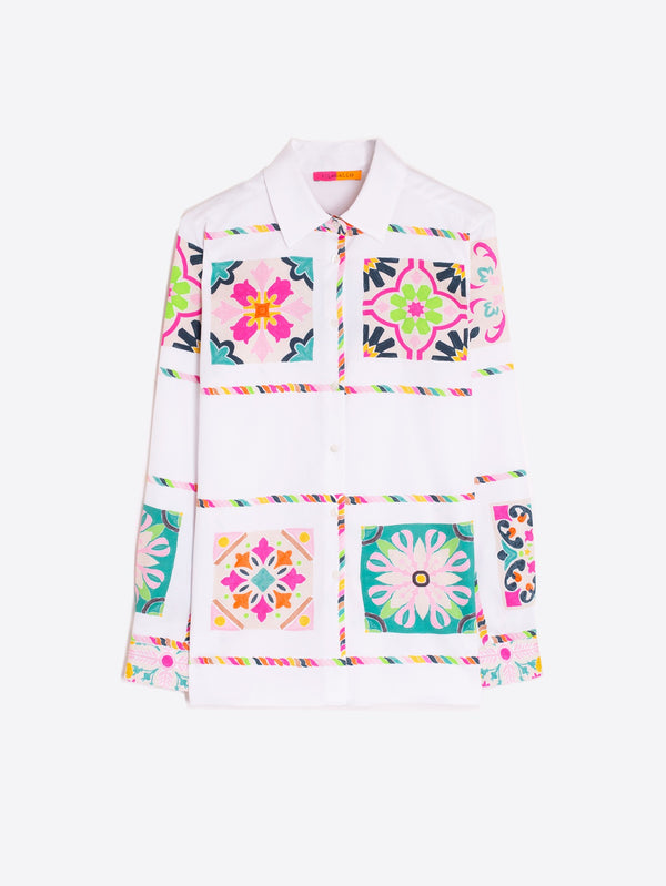 Vilagallo Nadine Tiles Design Print Shirt