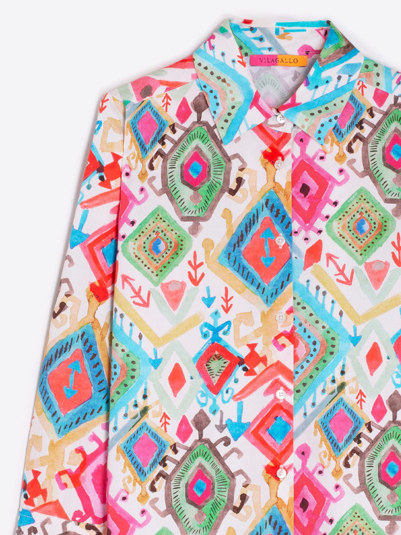 Vilagallo Poline Ikat Blouse Multicolor