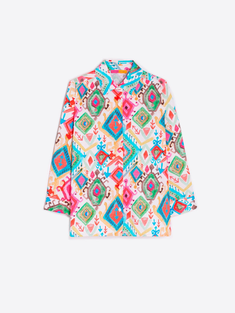 Vilagallo Poline Ikat Blouse Multicolor