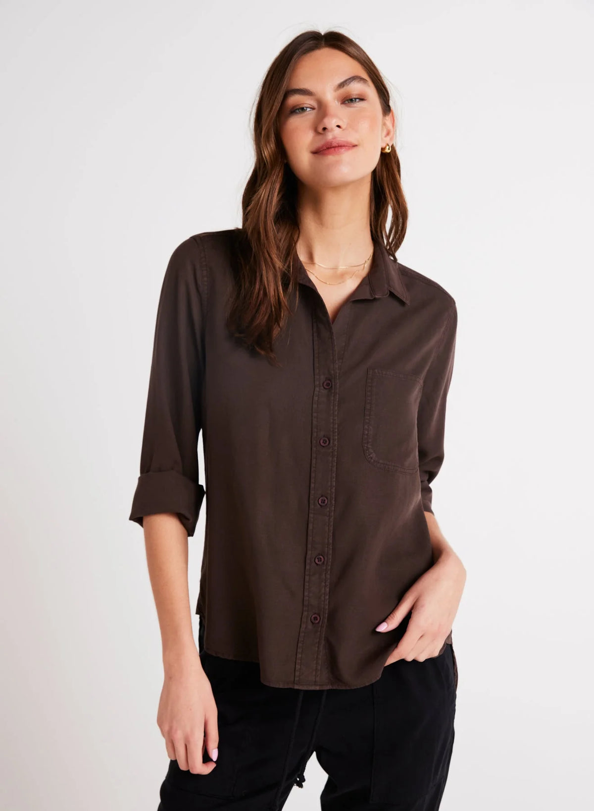 Bella Dahl Shirt Tail Button Down - Chestnut Brown  Dan's Southern Prep