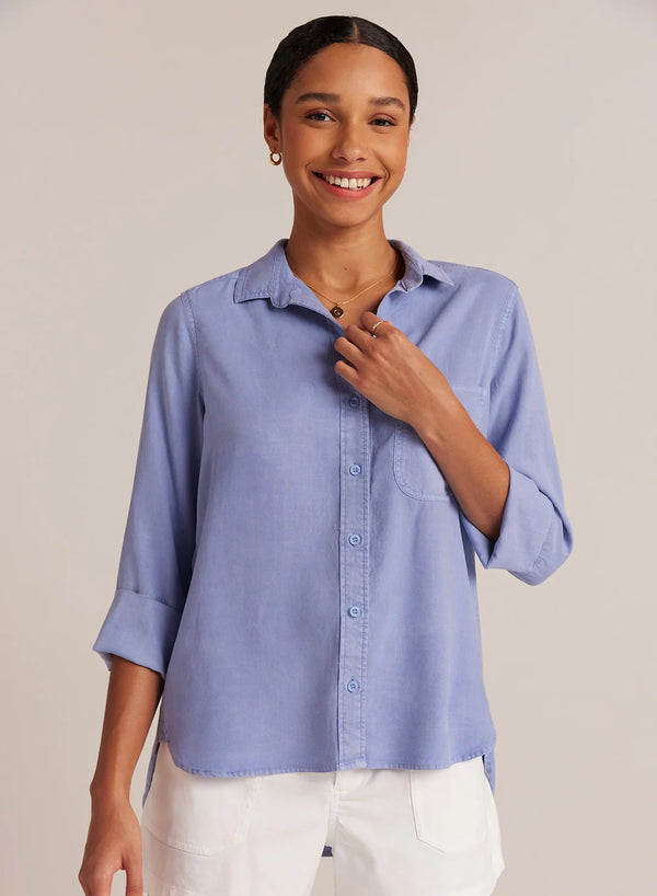 Bella Dahl Shirt Tail Button Down - Peri Blue