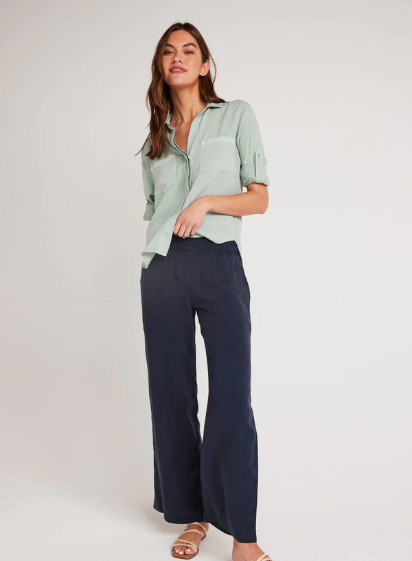 Bella Dahl Smocked Waist Wide Leg Pant Endless Sea