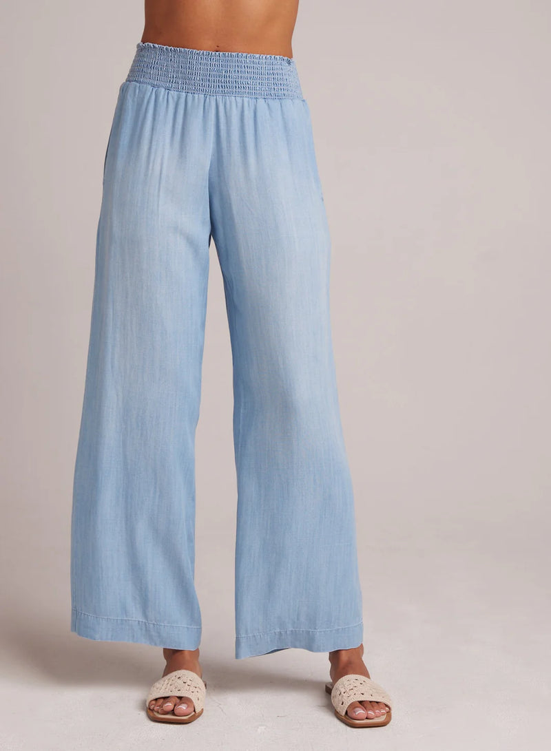 Bella Dahl Smocked Waist Wide Leg Pant Caribbean Wash