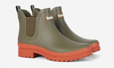 Barbour Mallow Wellingtons Olive/Spiced Pumpkin