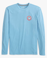 Southern Tide Star Spangled Skipjack Long Sleeve Performance T-Shirt in Heritage Blue