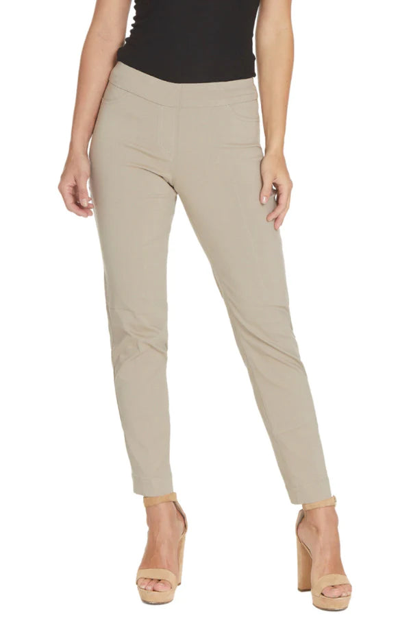 Slimsation Pull-On Ankle Pant With Back Pockets Stone