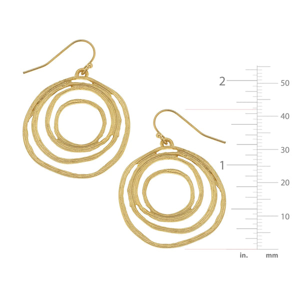 Susan Shaw Swirl Cut Out Earrings Gold