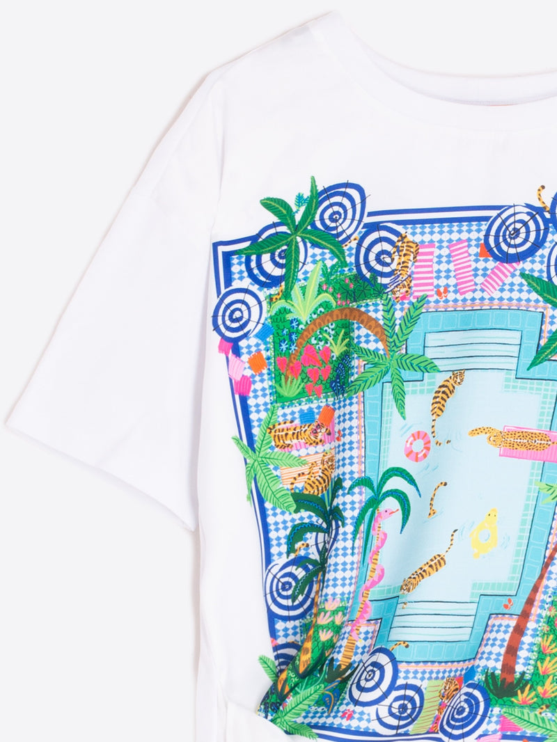 Vilagallo Keira Piscina Print T-Shirt White
