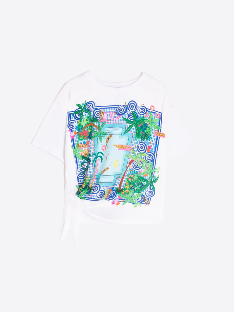 Vilagallo Keira Piscina Print T-Shirt White