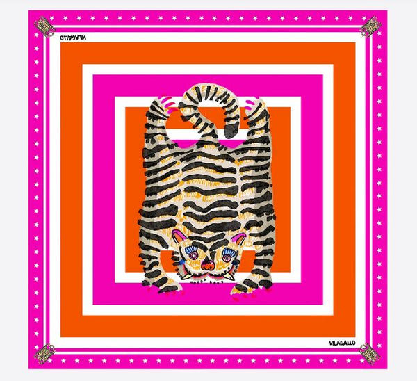 Vilagallo Medium Tiger Silk Scarf