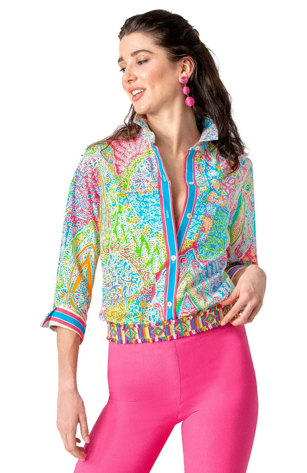 Gretchen Scott Boyfriend Shirt - Grand Bazaar Brights