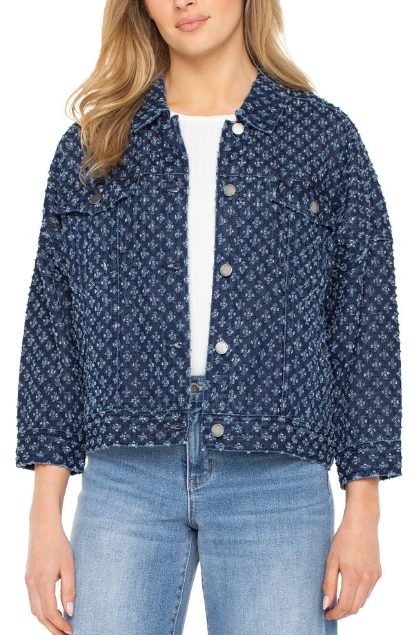 Liverpool Crop Easy Trucker Jacket Laser Pinhole
