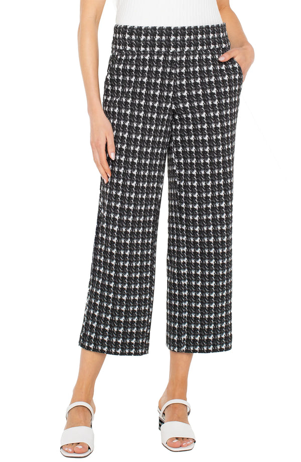 Liverpool Mabel Pull On Crop Stovepipe Pant Black/White Check