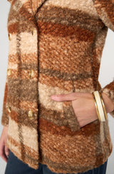 Liverpool Double Breasted Peacoat Nutmeg Multi