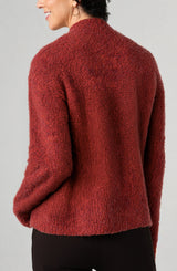 Liverpool Long Sleeve Mock Neck Sweater W/ Buttons Rust