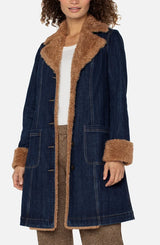 Liverpool Sherpa Trimmed Notch Jacket Cinder Bloom