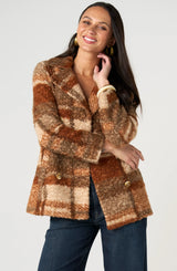Liverpool Double Breasted Peacoat Nutmeg Multi